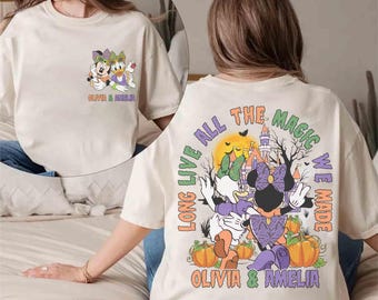 Personalized Minnie And Daisy Halloween Shirt, Best Friend Halloween Tee, Disney Halloween Tee, Disney Girls Just Wanna Have Fun Halloween