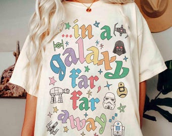 Comfort Colors In a galaxy far far away Disney Star Wars Shirt, Galaxy's Edge Star Wars Day 2026 Tee, May The Force be With You Girls Trip
