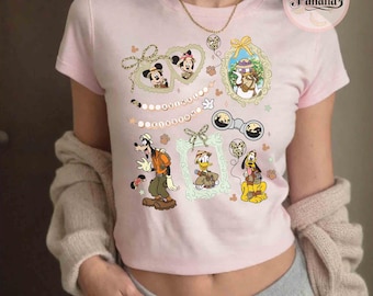 Mickey And Friends Leopard Coquette Bows Animal Kingdom Baby Tee, Disney Safari Mode Let's Get Wild Croptop Women T-shirt, WDW Trip 2026