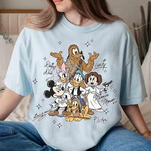 Mickey & Friends Star Wars Shirt, Disney Trip Shirt, Jedi Shirt, Family Vacation Outfit, Galaxy Edge Shirts, Gift for Star Wars Fans Gits image 4