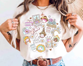 Camiseta retro "It's A Small World" de Fantasyland Park, atuendos para viajes de chicas a Disney 2026, camiseta familiar a juego de Disneyland, camiseta de mejores amigas de Disney