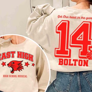 Chemise Disney High School Musical Troy Bolton 14, t-shirt avec logo Disney East High, film Disney Channel, voyage en famille Disneyland, j&#39;aime Troy Bolton