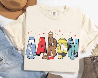 Camiseta personalizada con personajes de Cars, camiseta personalizada de Disney McQueen, Tow, Mater, Sally, Guido y Mack, viaje familiar a Disneyland