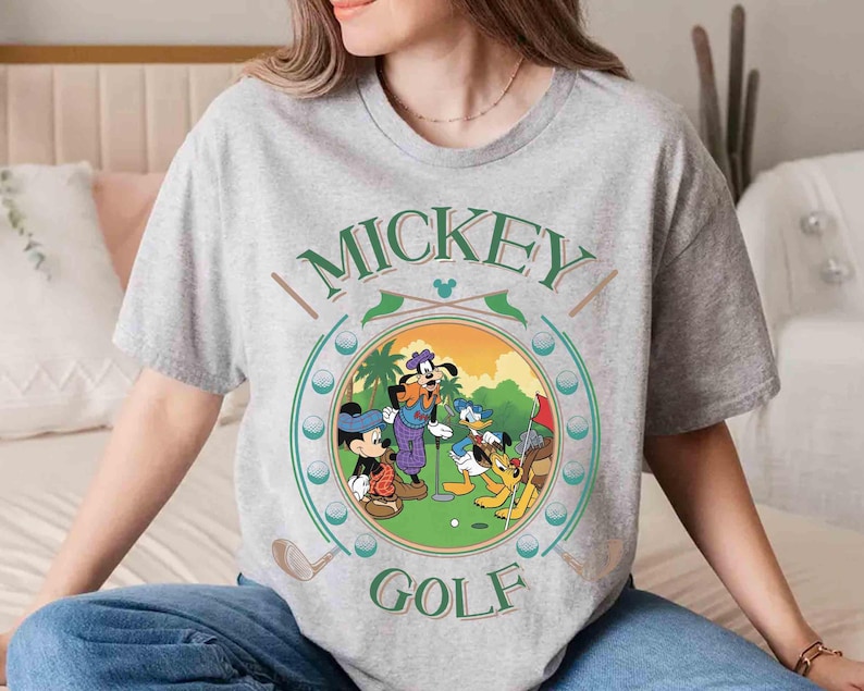 Disney Mickey Golf Comfort Colors T-shirt, Mickey & Friends Golf Shirt, Disney Father's Day Gifts Tee, Dad Golf Shirt, Dad And Son Tee 2026 image 2