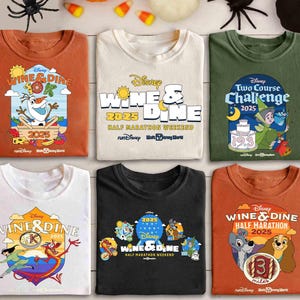 Disney Wine & Dine Half Marathon Weekend 2025 Tank Top, runDisney Mulan Mushu Olaf Lady Tramp 5k 10k Shirt, Two Course Challenge Tee