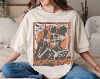 Vintage Skeleton Mickey Ears Coffee T-shirt, Disney Skeleton Sweatshirt, Disney Pumpkin Halloween Tee, Disneyland Stay Spooky Family Trip