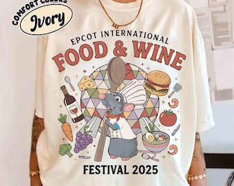 Camiseta del Festival Internacional de Comida y Vino de Disney Epcot 2026, camiseta del Festival de Comida y Vino de Remy Chef, camiseta del Equipo de Bebidas de Ratatouille de Remy