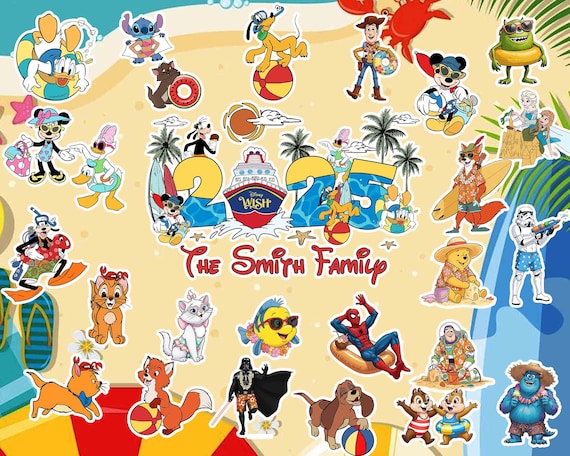 Mickey & friends Disney Summer Cruise Magnets, Disney All character Family Cruise Ship Stateroom Door, Summer Break, Wish Fantasy Magic 2026
