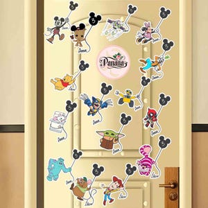 Mickey & friends Disney Birthday Balloons Cruise Magnets, Disney Family Cruise Ship Stateroom Door, Wish Fantasy Magic 2025, Birthday Party