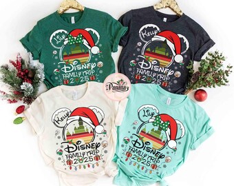 Personalized Disneyworld Christmas Family Matching Shirt, Disney Family Xmas Vacation Tee, Mickey's Very Merry Christmas Party 2026 Trip