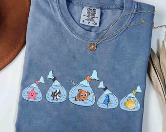 Pixar Finding Nemo And Friends Shirt, Disney Ocean Animals Tee For Kids, Just Keep Swimming Shirt, Dory Squirt Bruce Tee, Disneyland Trip