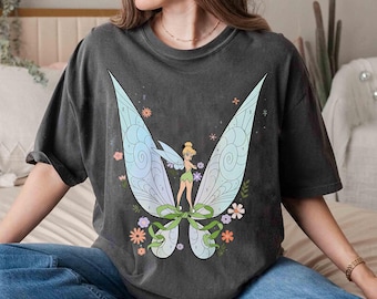 Tinker Bell wings Coquette Bow Shirt, Disney Peter Pan Matching Tee, Disney Fairy Wings Shirt, WDW Magic Kingdom Family Vacation 2026 Trip