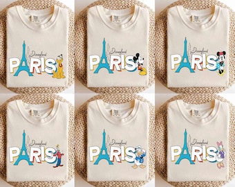 Musse Pigg och vänner Disneyland Paris matchande t-shirt, Disneyland semester t-shirt, Eiffeltornet Musse Pigg t-shirt, Disney Paris tjejresa 2026 t-shirt