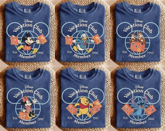 Comfort Colors® Mickey & Friends Vacation Club Member Matching Shirt, Disney Epcot World Tour Tee, Epcot Travel Around The World, Family Tee