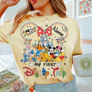 Customize My First Disney Trip 2025 shirt, Personalized Mickey & friends Family Matching Tee, WDW Disneyland Magic Kingdom 1st Disney trip