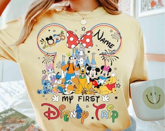 Customize My First Disney Trip 2025 shirt, Personalized Mickey & friends Family Matching Tee, WDW Disneyland Magic Kingdom 1st Disney trip