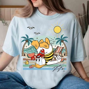Retro Comfort Farben Sommer Disney Strand Shirt, Mickey und Freunde Urlaub T-Shirt, Vintage passende Familienreise 2026, tropisches Kreuzfahrt Geschenk Bild 7