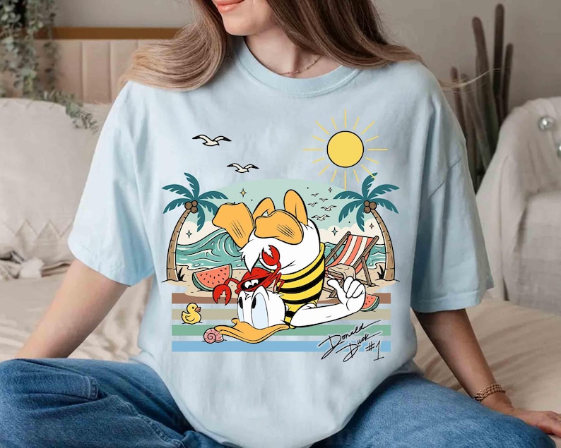 Retro Comfort Farben Sommer Disney Strand Shirt, Mickey und Freunde Urlaub T-Shirt, Vintage passende Familienreise 2026, tropisches Kreuzfahrt Geschenk Bild 7