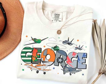 Aangepaste naam vliegtuigen personages bijpassend T-shirt, gepersonaliseerde Disney Dusty Crophopper met Bravo en Echo Tee, Disneyland verjaardagscadeau