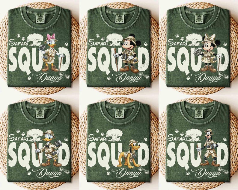 Personlig Disney Musse Pigg & Vänner Safari Djurriket T-shirt, Disney Safari Mode T-shirt, Låt oss bli vilda, WDW Safari Familjeresa 2026 Outfit bild 1