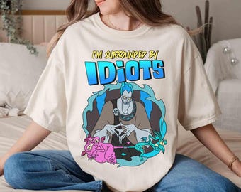 Retro Disney Hades Pain Panic Hercules Shirt, I'M Surrounded By Idiots T-shirt, Disney Villain Hades, Family Vacation Tee, Disneyland Trip
