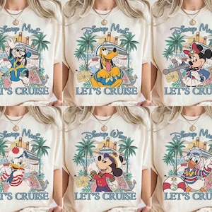 Personalized Disney Cruise Line 2025 Shirt, Mickey & Friends Family Cruise Trip Tee, Let's Cruise, Disney Wish Dream Magic Wonder Fantasy