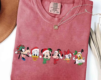 Comfort Colors® Mickey & Friends Christmas Shirt, Disney Christmas Lights Tee, Mickey's Very Merry Christmas Party, Disneyland Family Gifts