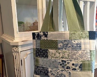 Handmade Quilted Tote Bag – Nantucket Summer Selection Patchwork Design