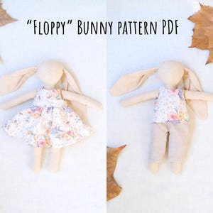 Floppy Bunny Doll DIY Sewing Instructions -  11'' Weighted Sensory Toy PDF Pattern