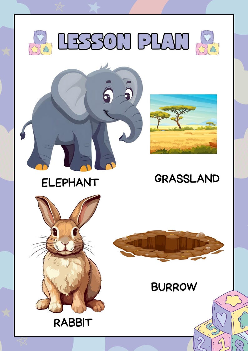 Kindergarten Lesson Plan Animal and Habitat Instant Download Homeschool ...