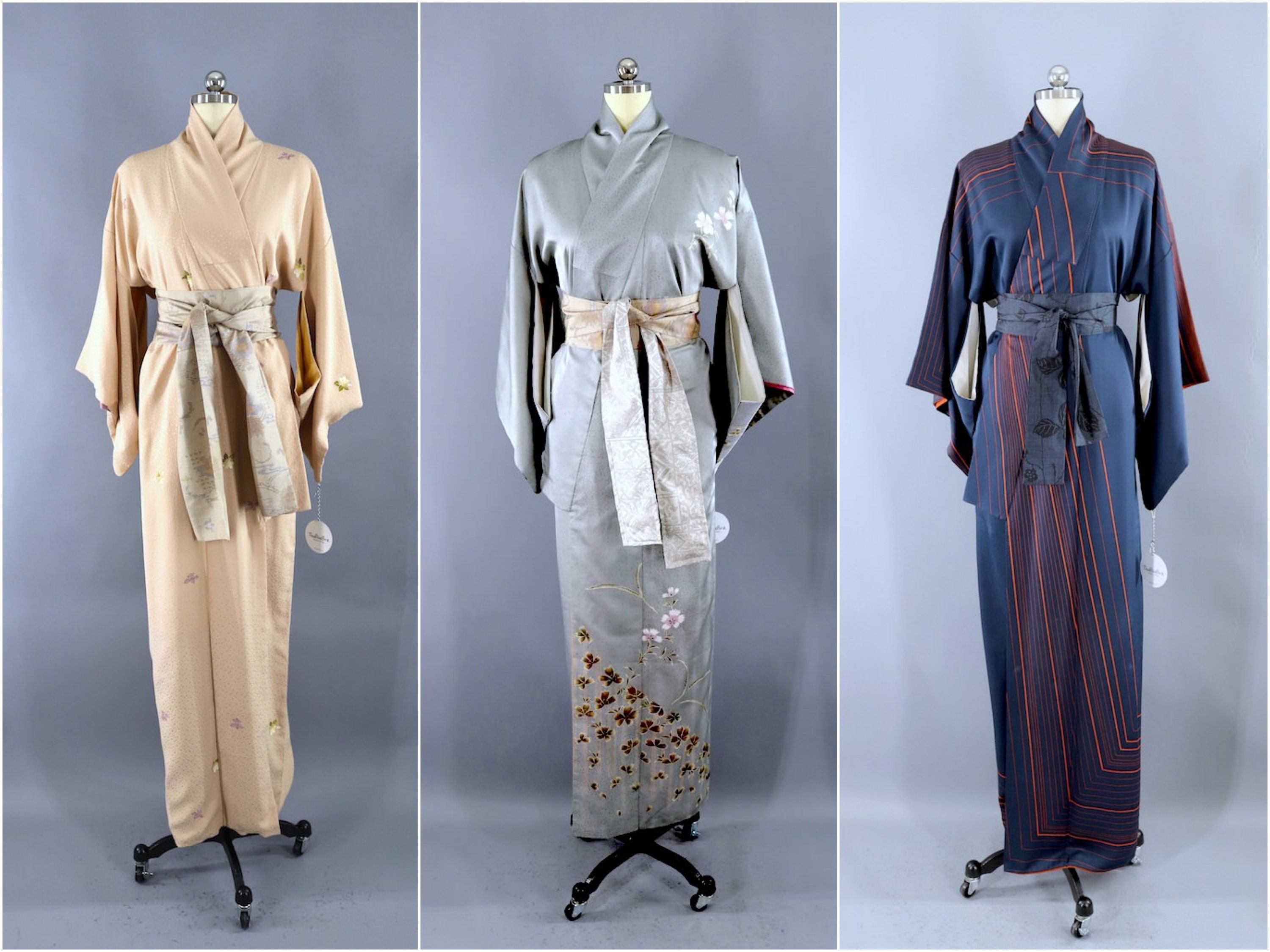 vintage silk kimono robe