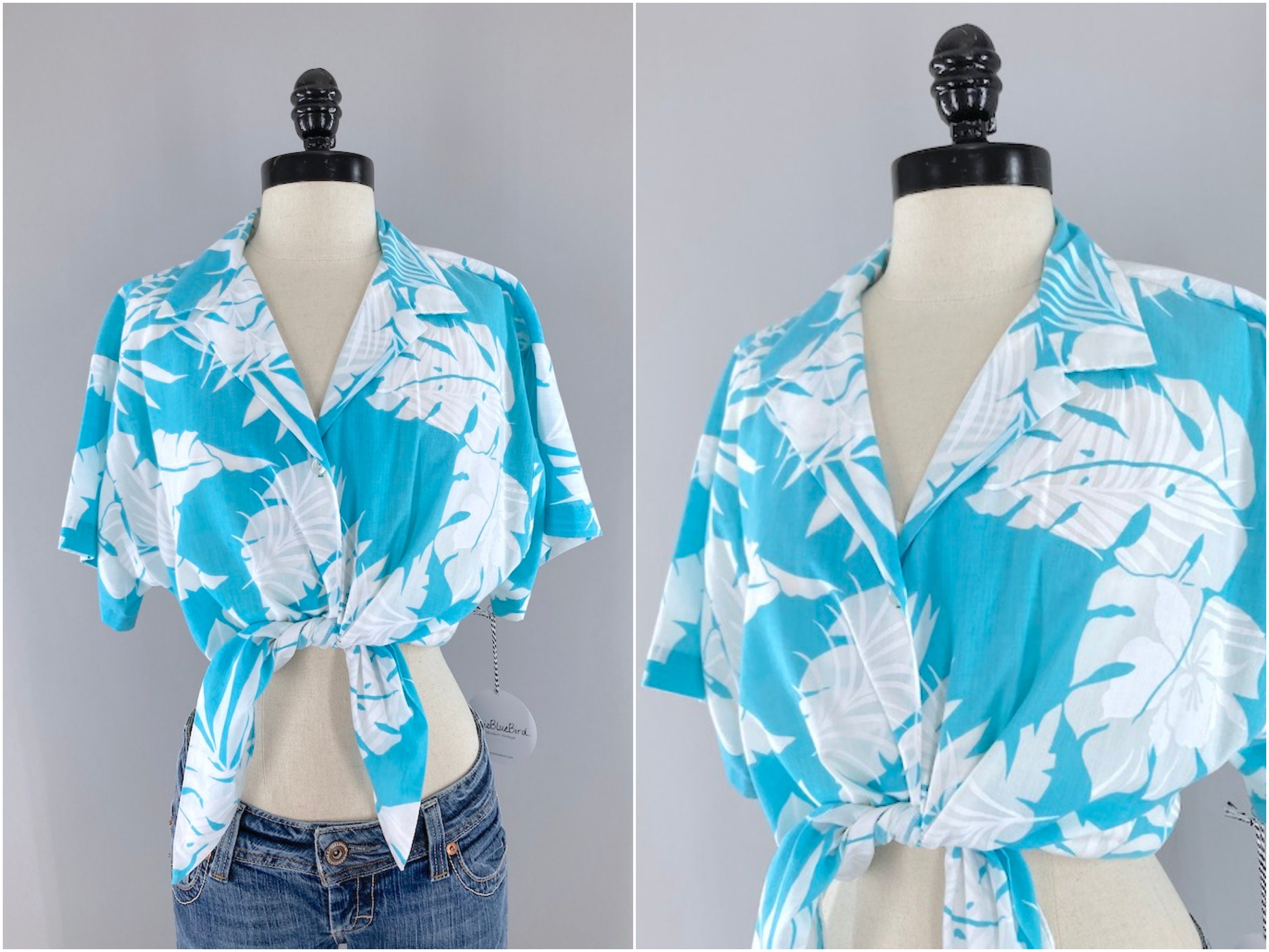 80s Tie Front Shirt - Etsy