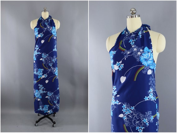 Vintage Hawaiian Print Sarong Dress, Hukilau Fashi