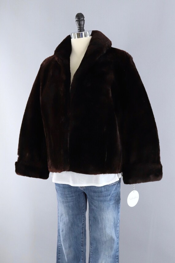 Vintage Fur Coat, Mouton Sheared Lamb Jacket, Shearli… - Gem