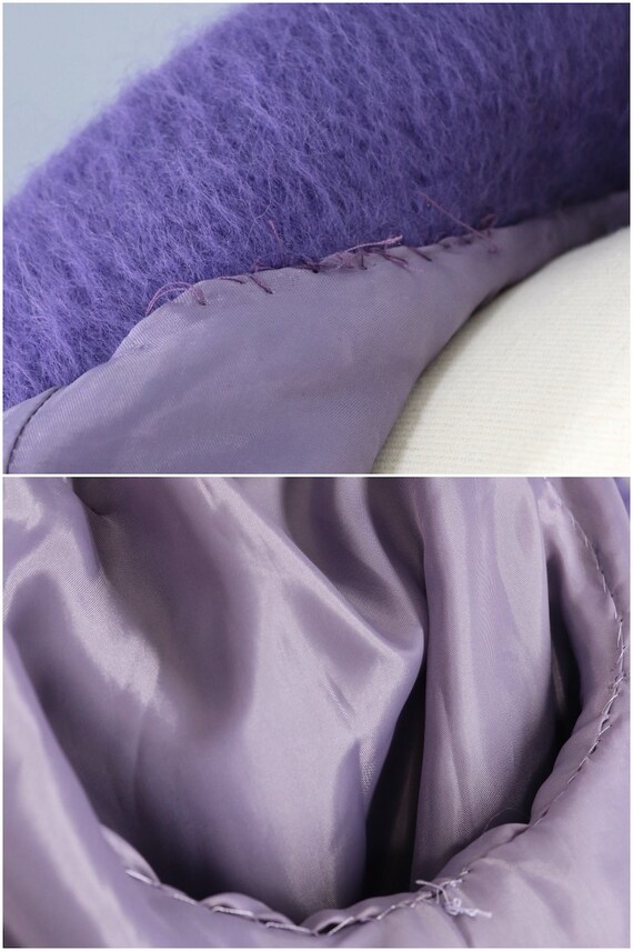 Vintage Purple Jacket, Asymmetrical, Faux Mohair,… - image 8
