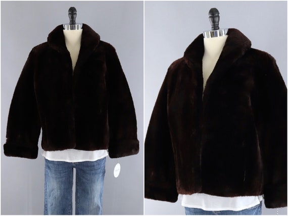 Vintage Fur Coat, Mouton Sheared Lamb Jacket, Shearli… - Gem