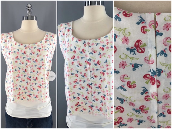 Vintage Crop Top, Feedsack Flour Feed Sack Cotton,