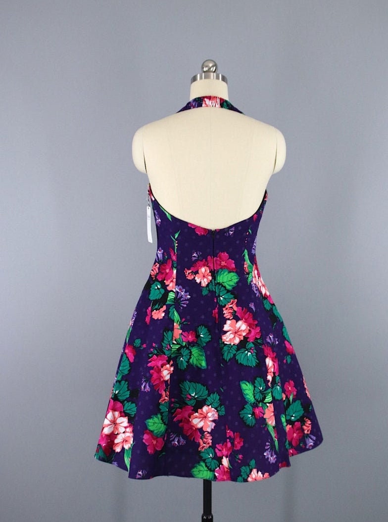 Vintage Dress Pinup Girl Rockabilly Cotton Sundress Purple | Etsy