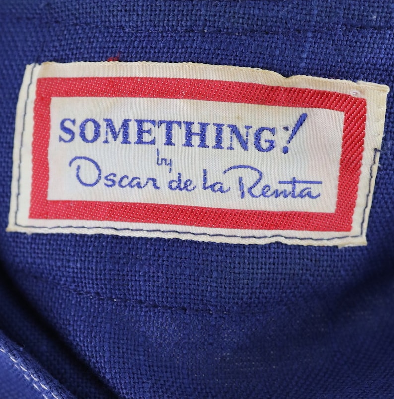 Nautical Preppy 1970s Navy Blue Tunic Oscar de la Renta Vintage Sailor Shirt
