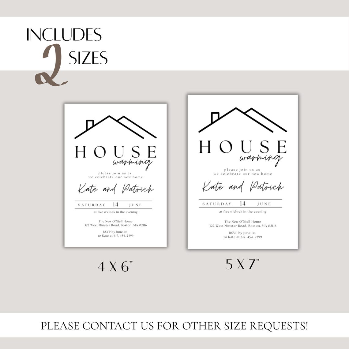 Minimalist Housewarming Invitation: Editable Black and White Canva ...