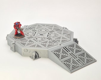 Modular Grimdark Landing Pad: 3D Printed Wargaming Terrain (10 Pieces)