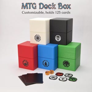 Custom Magic The Gathering Deck Box and Card Storage Multi Colour TCG & Top Loader Storage for Magic the Gathering Cards - Holds 125 Cards