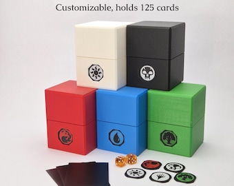 Customizable MTG Card Box: Multi-Color Storage - Holds 125+ Sleeved Cards