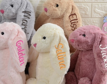 Custom Embroidered Name Bunny Rabbit,Monogrammed Bunny,Baby Gifts,Baby Shower Gift,Stuffed Animal,Plush Bunny Toy,Gift For Kid,Gift for Baby