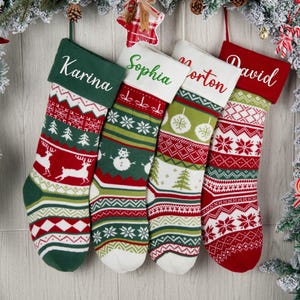 2025 Family Knitted Christmas Stockings,Personalized Christmas Stocking,Custom Family Stockings With Name,Monogram Stockings,Holiday Decor