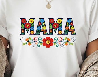 Boho Floral Mama PNG – Cute Mom Shirt Design, Spring Flower Sublimation, Mother’s Day Clipart Digital Download
