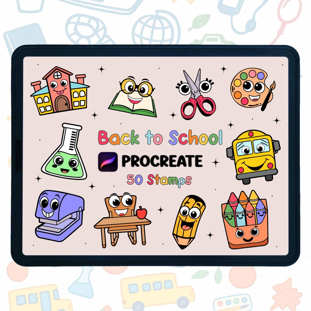 Procreate School Stamp Brush Set | School Procreate Stamps Brushes ...