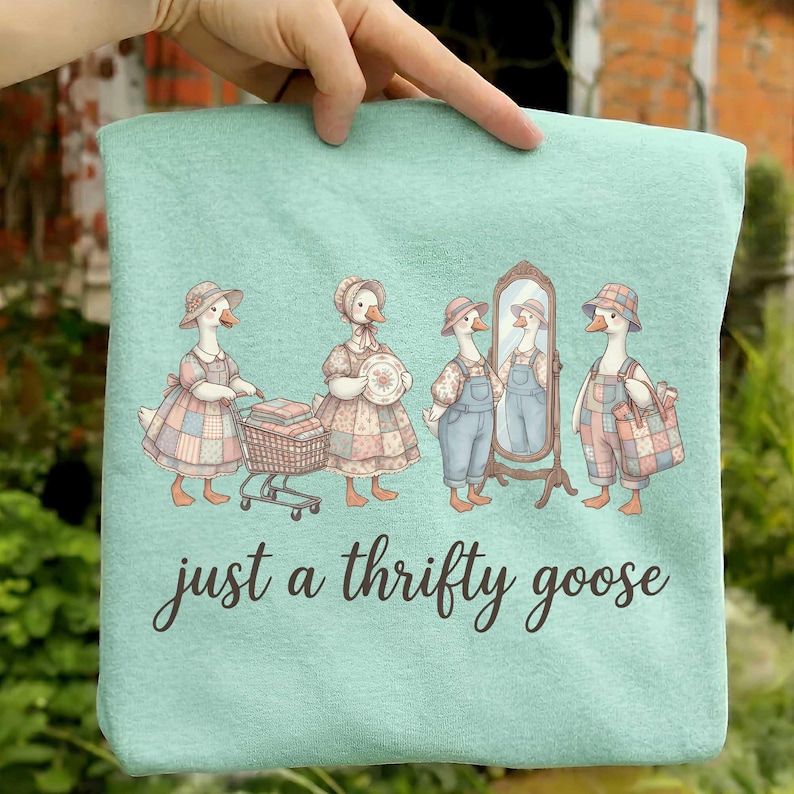 Vintage Thrifty Goose Cottagecore PNG, Grandma Goose Shirt Design ...