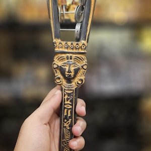 Goddess Hathor Sistrum, Ancient Egyptian musical instruments sistrum, Ancient Egyptian sistrums, Musical instrument for sound healing.