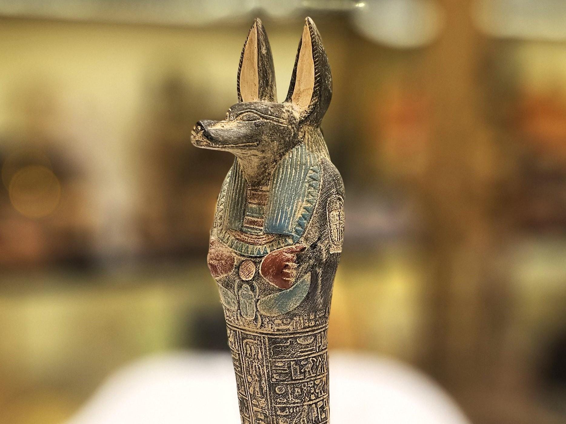 Jackal God of Mummification Anubis Ushabti With Hieroglyphics - Etsy